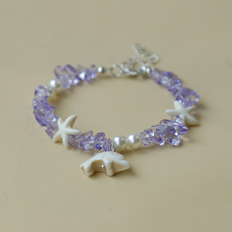 Beach shell, starfish, pebble bracelet, tourist souvenir, gift item, scenic spot bracelet, lobster clasp, adjustable, factory supply
