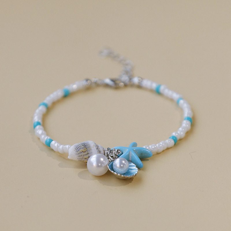 Beach shell, starfish, pebble bracelet, tourist souvenir, gift item, scenic spot bracelet, lobster clasp, adjustable, factory supply