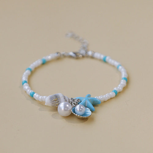 Beach shell, starfish, pebble bracelet, tourist souvenir, gift item, scenic spot bracelet, lobster clasp, adjustable, factory supply