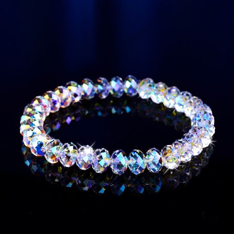 Plastic acrylic bracelet for children, a little girl's crystal bead jewelry, seven-color bracelet, junior high school student